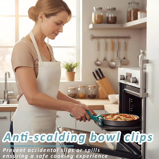 Alt view image 6 of 6 - 2 Pcs Multi-Function Anti-Scald Bowl Clip,Hot Plate Gripper,Silicone Anti Hot Plate Holder,Anti Scald Bowl Holder Clip,Plate Gripper,Bowl Holder For Air Fryer, Food Steamer, Oven, Microwave(2 GREEN)