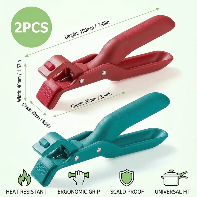 Alt view image 2 of 6 - 2 Pcs Multi-Function Anti-Scald Bowl Clip,Hot Plate Gripper,Silicone Anti Hot Plate Holder,Anti Scald Bowl Holder Clip,Plate Gripper,Bowl Holder For Air Fryer, Food Steamer, Oven, Microwave,BowL