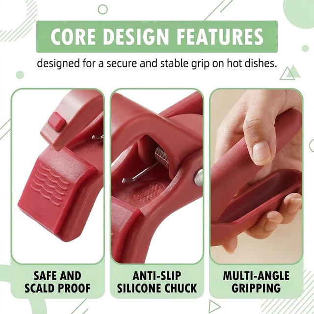Alt view image 3 of 6 - 2 Pcs Multi-Function Anti-Scald Bowl Clip,Hot Plate Gripper,Silicone Anti Hot Plate Holder,Anti Scald Bowl Holder Clip,Plate Gripper,Bowl Holder For Air Fryer, Food Steamer, Oven, Microwave,BowL