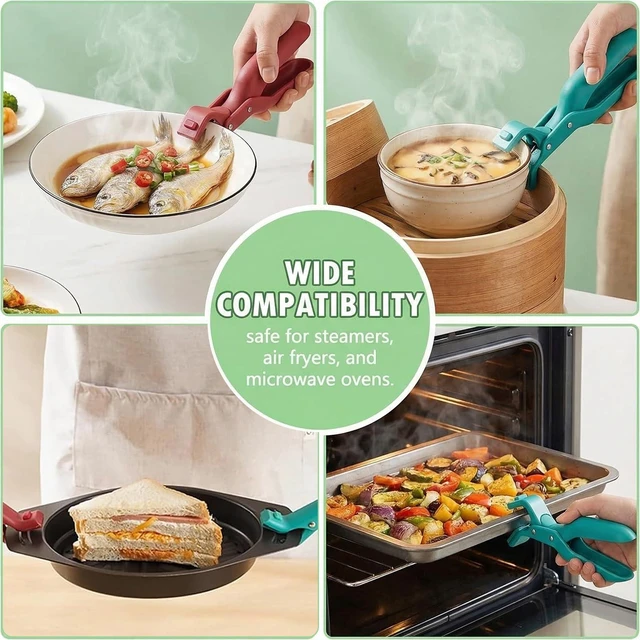 Alt view image 6 of 6 - 2 Pcs Multi-Function Anti-Scald Bowl Clip,Hot Plate Gripper,Silicone Anti Hot Plate Holder,Anti Scald Bowl Holder Clip,Plate Gripper,Bowl Holder For Air Fryer, Food Steamer, Oven, Microwave,BowL
