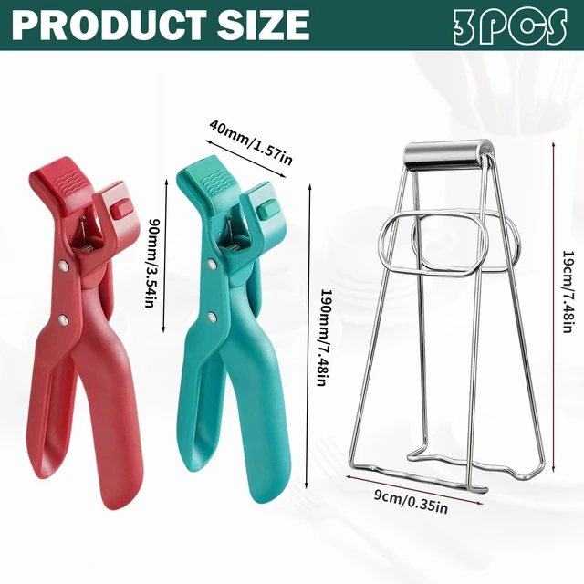 Alt view image 2 of 6 - 2 Pcs Multi-Function Anti-Scald Bowl Clip With 1 PC lifting plate,Hot Plate Gripper,Silicone Anti Hot Plate Holder,Anti Scald Bowl Holder Clip,Bowl Holder For Air Fryer, Food Steamer, Oven