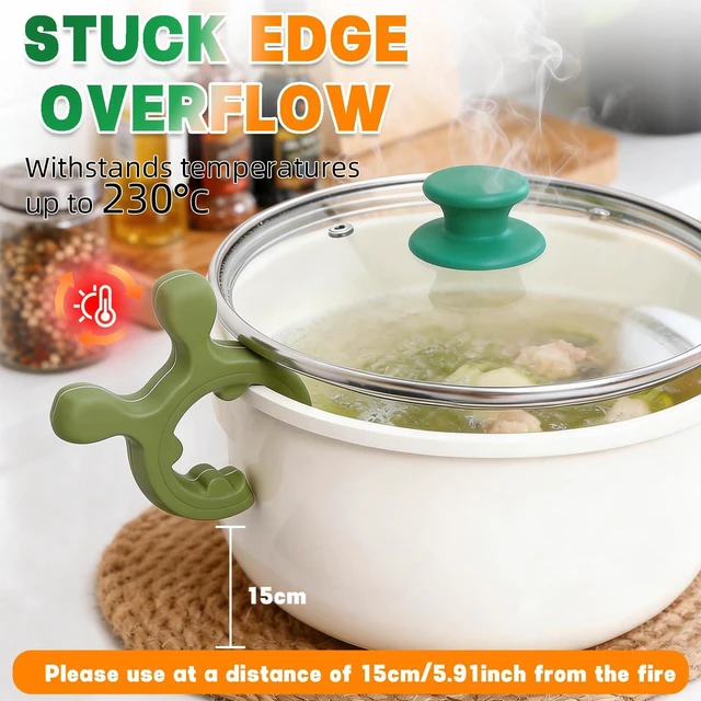 Alt view image 4 of 7 - Multifunction Silicone Pot Handle Spatula Rack,3 Pack Spatula Holder,Non-Slip Spoon Holder for Pot,Drip-Free Kitchen Gadgets,Steam Releaser,Utensil Anti Scalding Pot Clip for Cooking Accessories