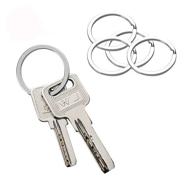 Alt view image 3 of 5 - 10 Pieces of 1-inch Flat Key Rings - Metal Keychain Rings, Split Keyrings, Flat O-Ring for Home, Car, Office Keys Attachment (Silver)