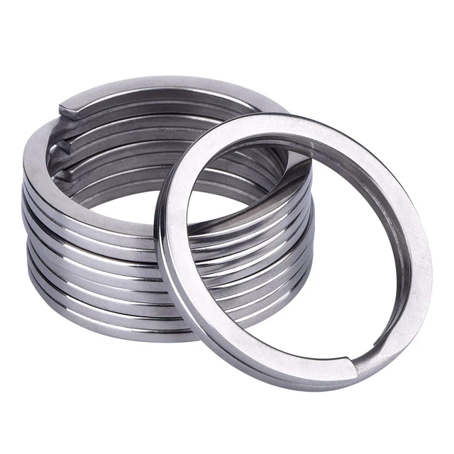 Alt view image 4 of 5 - 10 Pieces of 1-inch Flat Key Rings - Metal Keychain Rings, Split Keyrings, Flat O-Ring for Home, Car, Office Keys Attachment (Silver)