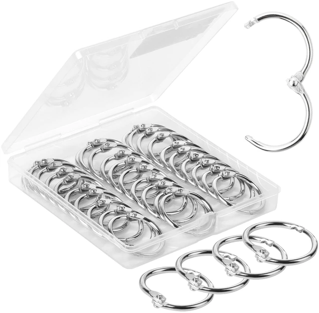 Main image of Loose Leaf Binder Book Rings, 1 Inch, 40 Pack | Metal Binder Rings for Index Cards, Keychains, School, Home, Office, Silver