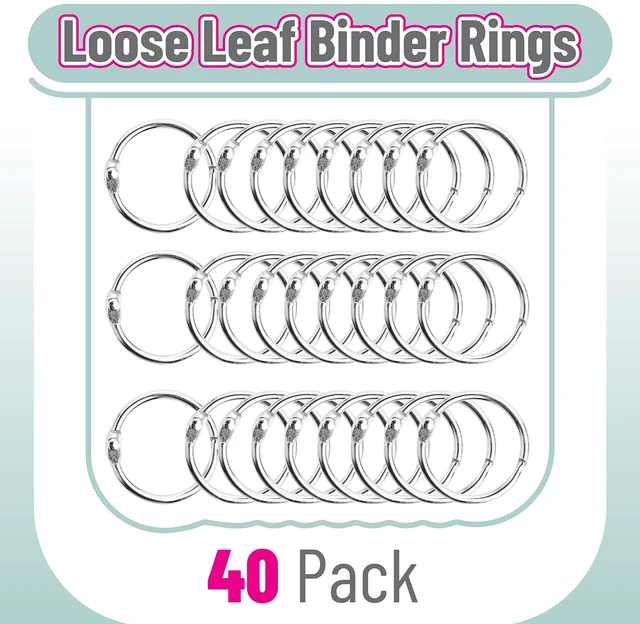 Alt view image 2 of 7 - Loose Leaf Binder Book Rings, 1 Inch, 40 Pack | Metal Binder Rings for Index Cards, Keychains, School, Home, Office, Silver
