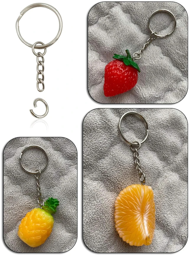 Alt view image 6 of 7 - Key Ring with Chain and Open Jump Rings 1 inch, 50 Pack