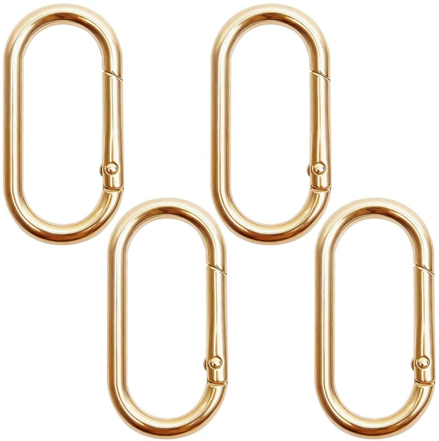 Main image of 4 Pcs Oval Spring Ring Clips,1.97" Alloy Snap Hooks for Keychain,Handbag | Duty Metal Buckle,Oval Snap Clip for Purse Strap Extender, Keychain, Handbag & DIY CraftsGold