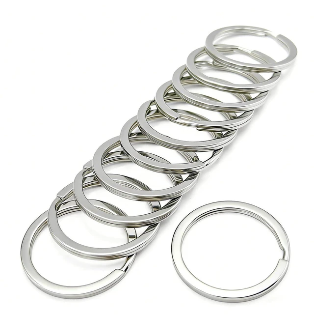 Main image of 11 Pcs Stainless Steel Keyrings,Heavy Duty Round Split Key Chain Rings,30 mm/1.2 inch Flat Keyring