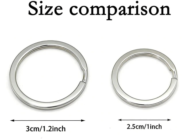 Alt view image 3 of 6 - 11 Pcs Stainless Steel Keyrings,Heavy Duty Round Split Key Chain Rings,30 mm/1.2 inch Flat Keyring
