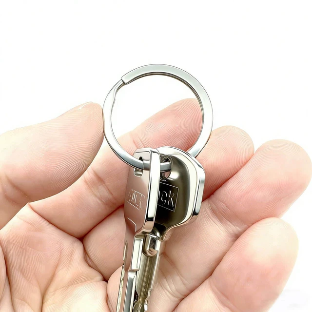 Alt view image 6 of 6 - 11 Pcs Stainless Steel Keyrings,Heavy Duty Round Split Key Chain Rings,30 mm/1.2 inch Flat Keyring