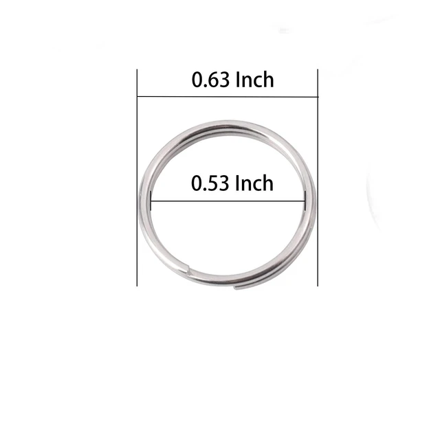 Alt view image 2 of 3 - 1/2 Inch Split Key Rings,Stainless Steel Dog Mini Rings 16mm-50 Pcs | Small Key Chain Ring for Craft,Car Keys,Women and Men Car Key Rings