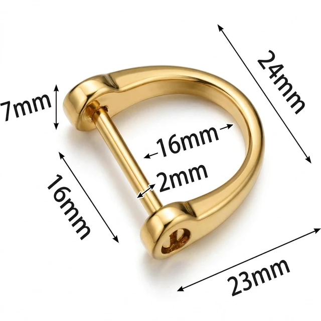 Alt view image 2 of 6 - D Shape Key Ring with Screw Shackle, 3 Pairs, 3 Colors | Black Silver Gold, For Car Key, Leather Craft, Purse Keychain Ring, Horseshoe Shape