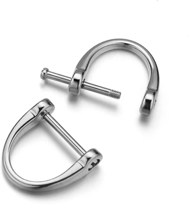 Alt view image 6 of 6 - D Shape Key Ring with Screw Shackle, 3 Pairs, 3 Colors | Black Silver Gold, For Car Key, Leather Craft, Purse Keychain Ring, Horseshoe Shape