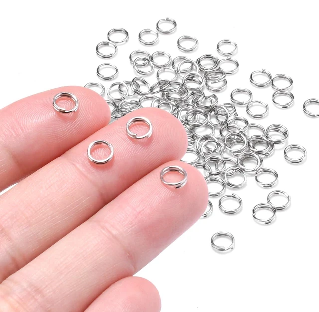 Main image of 100 PCS 6mm Mini Split Ring for Jewelry Making, Double Loops Round Split Jump Rings Necklaces Bracelets Earrings Metal Tiny Keychains Key Rings for Pet Collar Tag DIY Craft Accessories