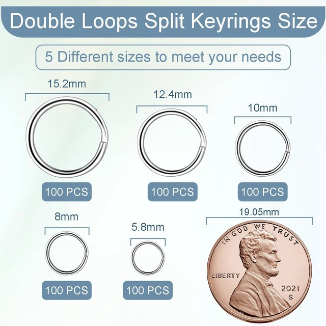 Alt view image 3 of 7 - 100 PCS 6mm Mini Split Ring for Jewelry Making, Double Loops Round Split Jump Rings Necklaces Bracelets Earrings Metal Tiny Keychains Key Rings for Pet Collar Tag DIY Craft Accessories