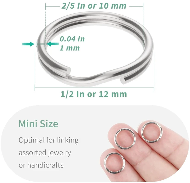 Alt view image 2 of 7 - 100 Pcs 1/2 Inch Split Key Rings Bulk Small Jump Rings Dog Tag Ring | Mini Metal Rings Connectors, Double Loops, Steel, for Car Keys Jewelry Necklaces Bracelets Earrings Crafts Ornaments DIY Arts
