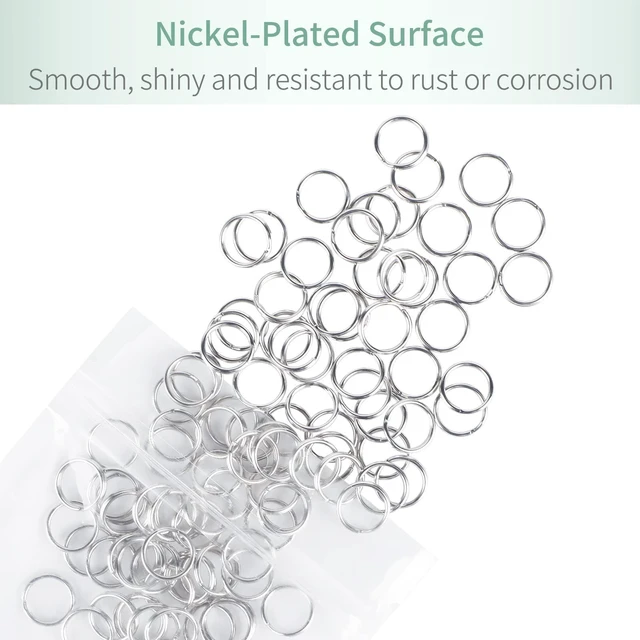 Alt view image 5 of 7 - 100 Pcs 1/2 Inch Split Key Rings Bulk Small Jump Rings Dog Tag Ring | Mini Metal Rings Connectors, Double Loops, Steel, for Car Keys Jewelry Necklaces Bracelets Earrings Crafts Ornaments DIY Arts