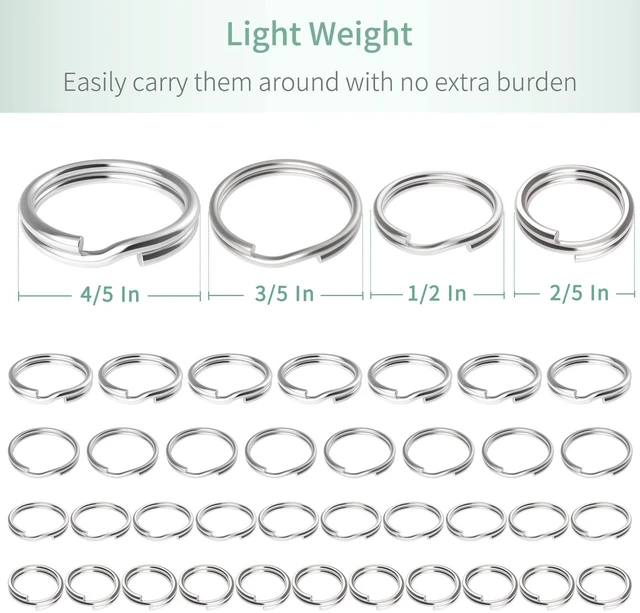 Alt view image 7 of 7 - 100 Pcs 1/2 Inch Split Key Rings Bulk Small Jump Rings Dog Tag Ring | Mini Metal Rings Connectors, Double Loops, Steel, for Car Keys Jewelry Necklaces Bracelets Earrings Crafts Ornaments DIY Arts