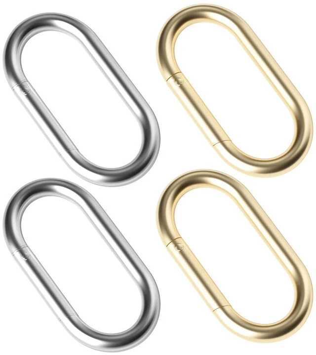 Main image of 4Pcs Gold Keychain Clip & Spring O Ring 1.97"x0.98" Gold & Silver | Purse Clip & Gold Carabiner - Carabiner Clip Gold for Keys, Bag, Handbag, Crafts