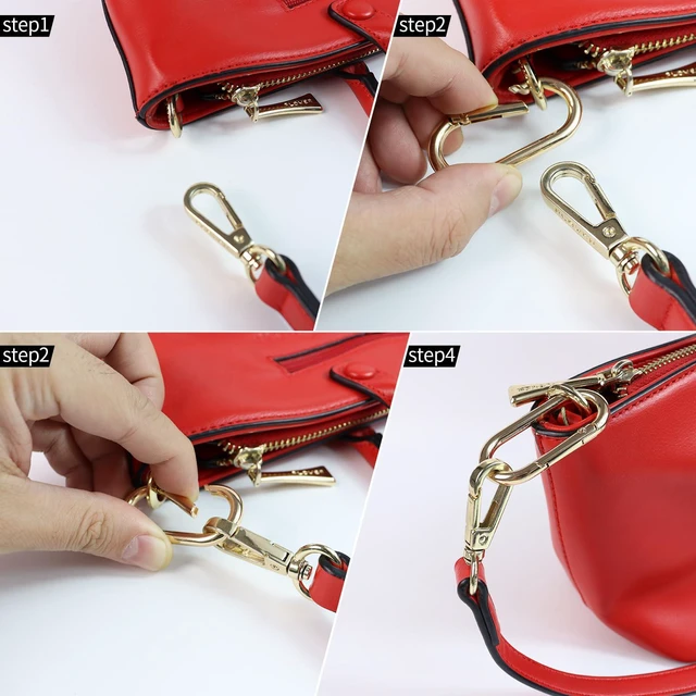 Alt view image 3 of 7 - 4Pcs Gold Keychain Clip & Spring O Ring 1.97"x0.98" Gold & Silver | Purse Clip & Gold Carabiner - Carabiner Clip Gold for Keys, Bag, Handbag, Crafts