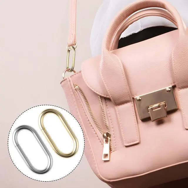 Alt view image 5 of 7 - 4Pcs Gold Keychain Clip & Spring O Ring 1.97"x0.98" Gold & Silver | Purse Clip & Gold Carabiner - Carabiner Clip Gold for Keys, Bag, Handbag, Crafts