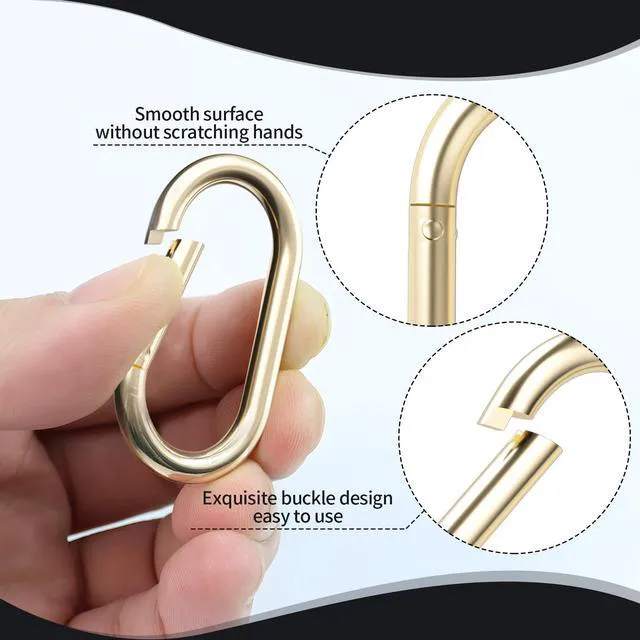 Alt view image 4 of 7 - 4Pcs Gold Keychain Clip & Spring O Ring 1.97"x0.98" Gold & Silver | Purse Clip & Gold Carabiner - Carabiner Clip Gold for Keys, Bag, Handbag, Crafts