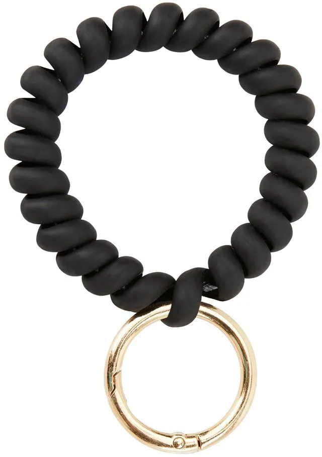 Main image of Black Stretchable Wristband Keychain, Inner Diameter 1.65" Durable Waterproof Wrist Key Holder with Adjustable Wristlet Strap - Ideal for Gym, Swimming, Sauna, Running, and Outdoor ActivitiesUnisex