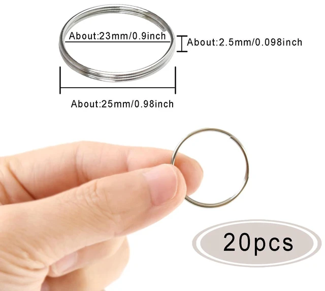 Alt view image 2 of 7 - 20 Pcs Key Rings 25mm Round Split Ring for Keychains Keyrings for Home, Car Keys, Craft DIY