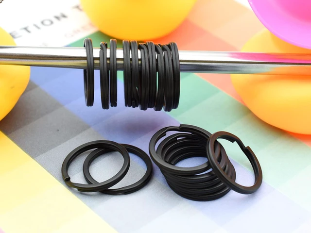 Alt view image 6 of 7 - 20 Pack Key Ring Keychain 3/4 Inch 20mm Diameter Metal Flat Split Key Chains Rings for Home Car Dog Tag Office Lanyards Keys Attachment Black