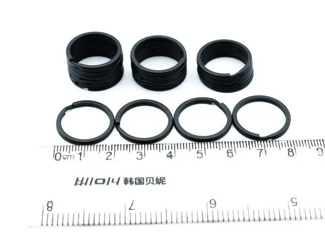Alt view image 7 of 7 - 20 Pack Key Ring Keychain 3/4 Inch 20mm Diameter Metal Flat Split Key Chains Rings for Home Car Dog Tag Office Lanyards Keys Attachment Black