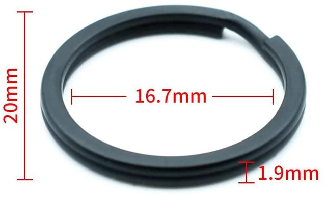 Alt view image 2 of 7 - 20 Pack Key Ring Keychain 3/4 Inch 20mm Diameter Metal Flat Split Key Chains Rings for Home Car Dog Tag Office Lanyards Keys Attachment Black