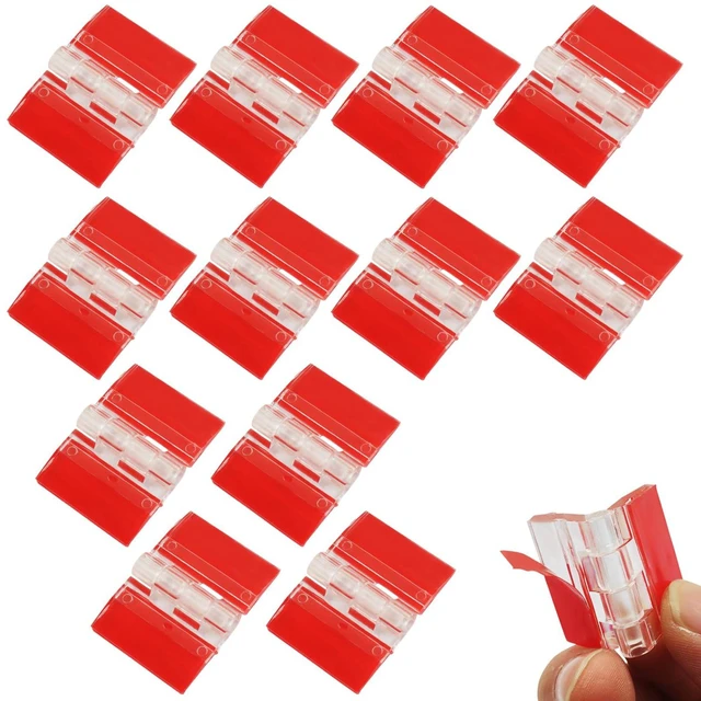 Main image of Acrylic Hinges, 35x25mm, 12Pcs, Clear Plastic | Self-Adhesive, Transparent Piano Hinges, For Cabinet, Drawer, Display Stand, DIY Projects