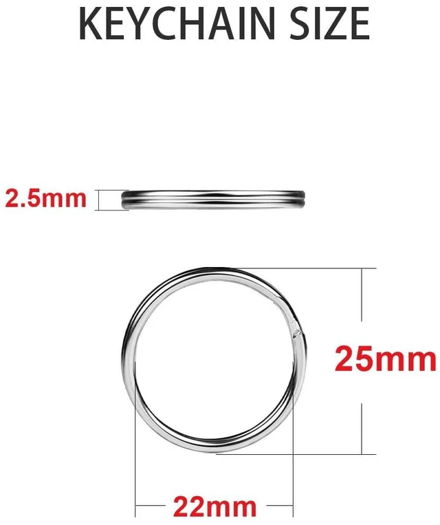 Alt view image 2 of 7 - 50pcs 25mm Key Ring Keychain Metal Silver Round Split Key Chains Rings Connectors for Home Car Dog Tag Office Ornaments Keys Attachment