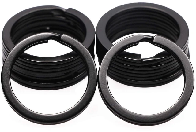 Main image of 1 Inch/25mm Diameter Metal Flat Split Key Chains Rings for Home Car Keys Attachment (Black,10PCS/Box)