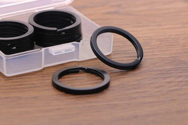 Alt view image 3 of 4 - 1 Inch/25mm Diameter Metal Flat Split Key Chains Rings for Home Car Keys Attachment (Black,10PCS/Box)
