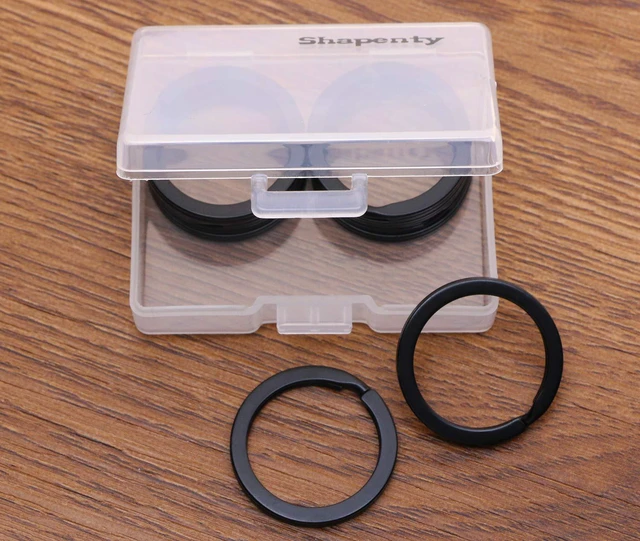 Alt view image 2 of 4 - 1 Inch/25mm Diameter Metal Flat Split Key Chains Rings for Home Car Keys Attachment (Black,10PCS/Box)
