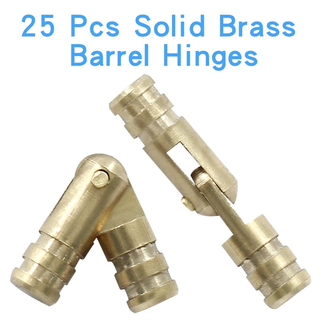 Alt view image 4 of 5 - Barrel Hinges, 4x20mm Brass Hidden Hinges, 25 Pcs | Invisible Hinge, Small Concealed Hinges, For Crafts, Wooden Box, Jewelry Box, Cabinet Door