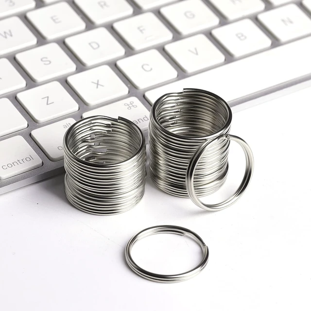 Alt view image 3 of 7 - 50pcs 25mm Key Ring Keychain Metal Silver Round Split Key Chains Rings Connectors for Home Car Dog Tag Office Ornaments Keys Attachment