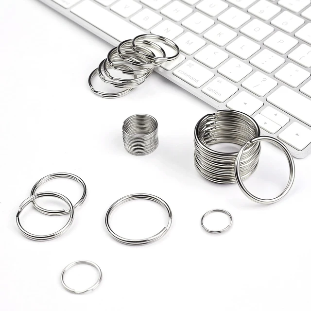 Alt view image 5 of 7 - 50pcs 25mm Key Ring Keychain Metal Silver Round Split Key Chains Rings Connectors for Home Car Dog Tag Office Ornaments Keys Attachment