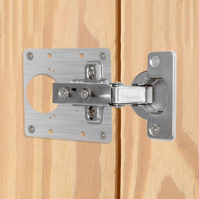 Alt view image 7 of 7 - 4Pcs Cabinet Door Repair Plate Kit Cabinet Hinge Repair Plate Kit | 24 Screws, Stainless Steel, Durable, Upgraded, For Wooden, Kitchen, Cupboard Door, Locker, Furniture