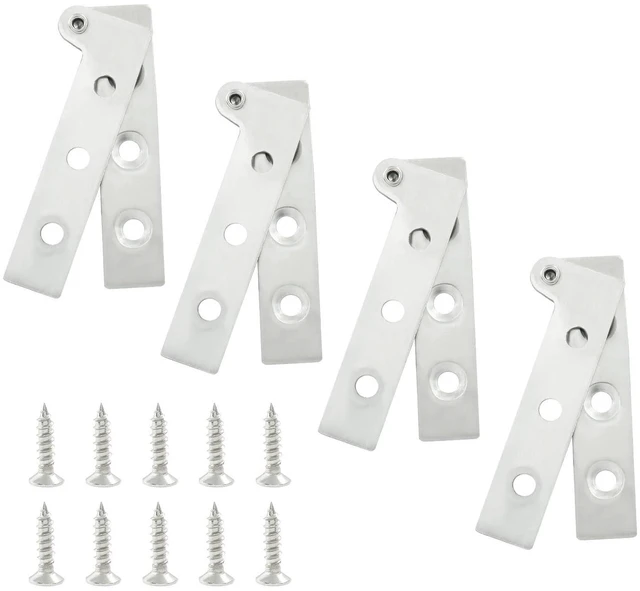 Alt view image 2 of 5 - Door Pivot Hinges, Stainless Steel, 65mm/2.5 in, 10 Pcs | 360 Degree Rotatable, Concealed Hinges, With Screws, For Windows, Door, Cabinet, Cupboard