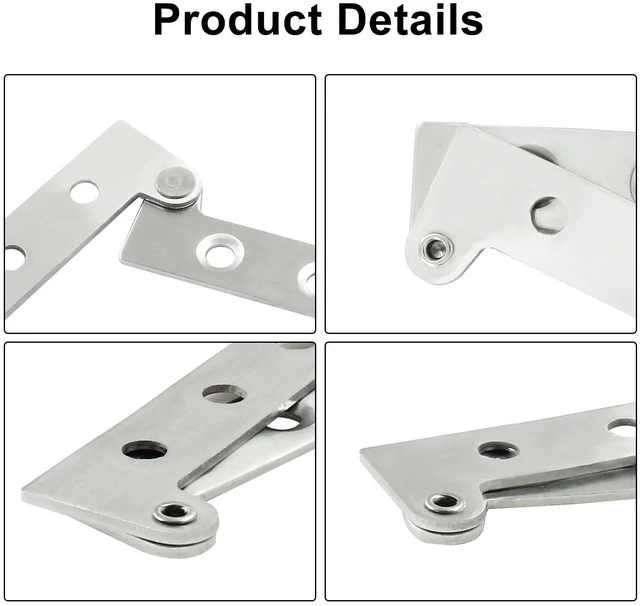 Alt view image 4 of 5 - Door Pivot Hinges, Stainless Steel, 65mm/2.5 in, 10 Pcs | 360 Degree Rotatable, Concealed Hinges, With Screws, For Windows, Door, Cabinet, Cupboard