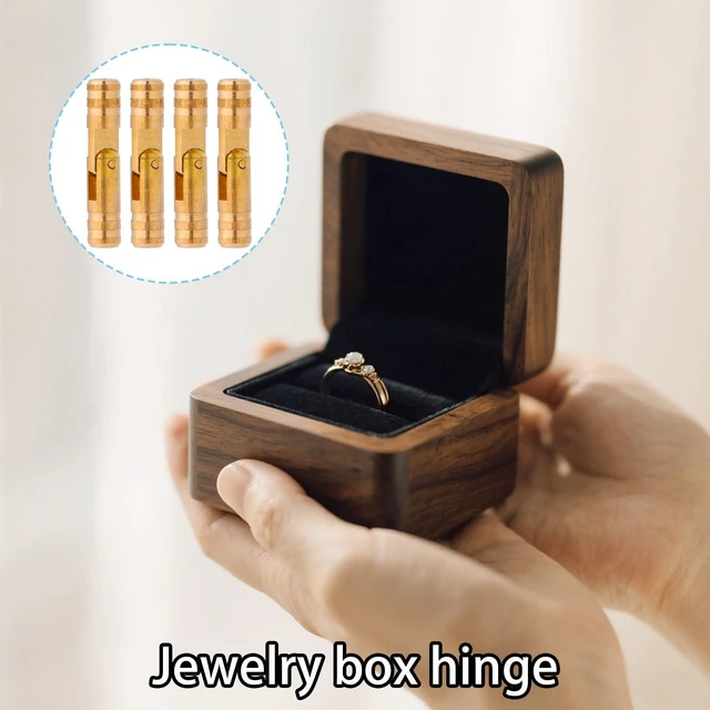 Alt view image 7 of 7 - 40pcs Mini Barrel Hinges, 2x0.4x0.4cm/0.79x0.16x0.16in Tiny Solid Hidden Brass Cylindrical Hinges for Jewelry Wooden Box Craft DIY Model Making & Small Woodworking Projects