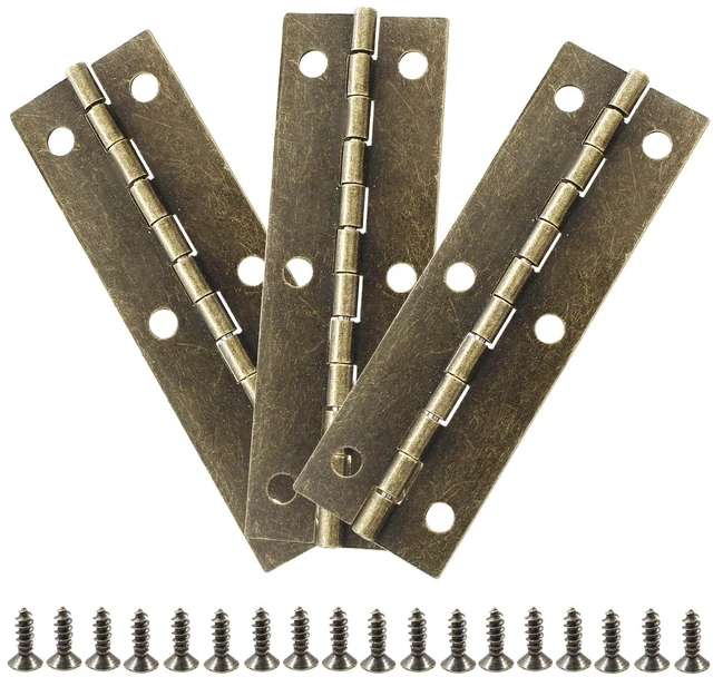 Main image of Metal Foldable Butt Hinge, Bronze, 74 * 23MM, 12PCS | Solid Butt Hinges, Long, Home Furniture Hardware, For Cabinet Door Closet