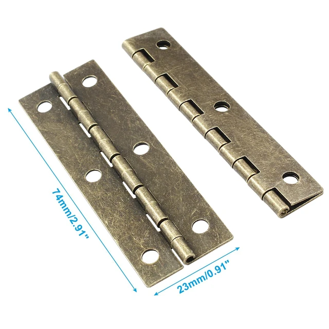 Alt view image 3 of 5 - Metal Foldable Butt Hinge, Bronze, 74 * 23MM, 12PCS | Solid Butt Hinges, Long, Home Furniture Hardware, For Cabinet Door Closet