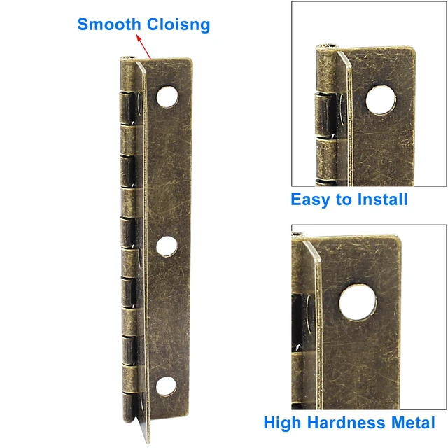 Alt view image 5 of 5 - Metal Foldable Butt Hinge, Bronze, 74 * 23MM, 12PCS | Solid Butt Hinges, Long, Home Furniture Hardware, For Cabinet Door Closet
