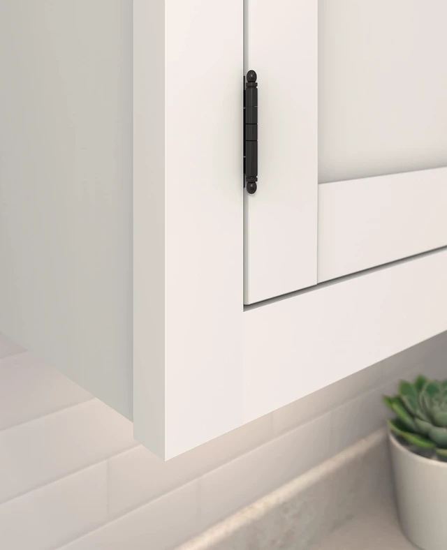Alt view image 2 of 4 - 3/4" Full Wrap Matte Black Decorative Cabinet Hinge | Non-Self-Closing Steel Cabinet Hinge for Doors with 3/4" (19mm) Door Thickness; Full Inset, Full Wrap