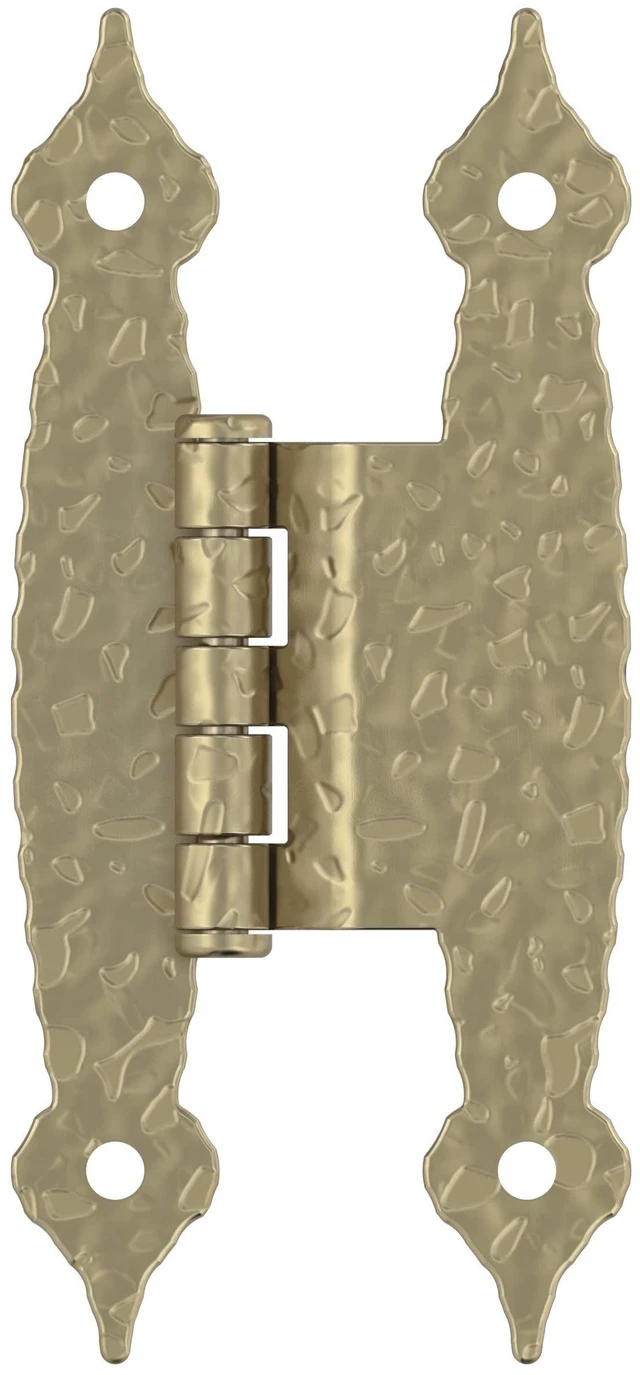 Main image of 1 Pair 3/8" Offset Golden Champagne Non-Self-Closing Cabinet Hinge | Steel Cabinet Butterfly Hinge for Kitchen, Bathroom and Furniture Doors, 3/8" (10mm) Offset, Non-Self Closing, Face Mount