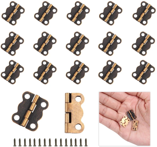 Main image of 40PCS 0.63 * 0.55 Inch Antique Butterfly Hinges, Red Bronze Design Box Hinges for Wooden Jewelry Box Door Cabinet Bin Wardrobe Suitcase Furniture